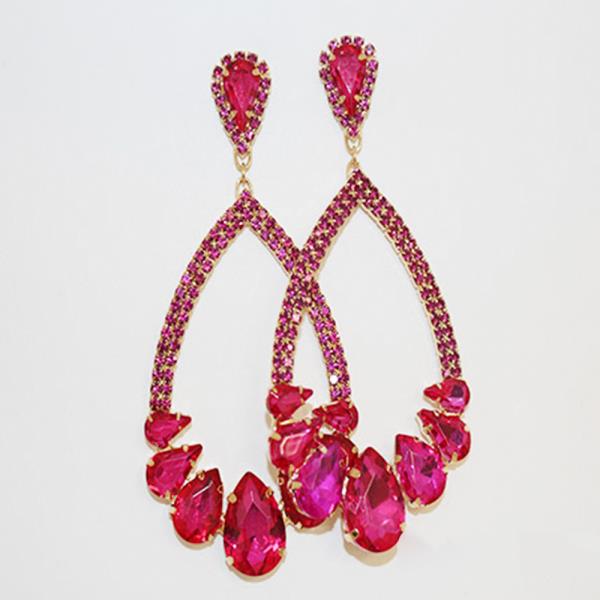 TEARDROP RHINESTONE DANGLE EARRING