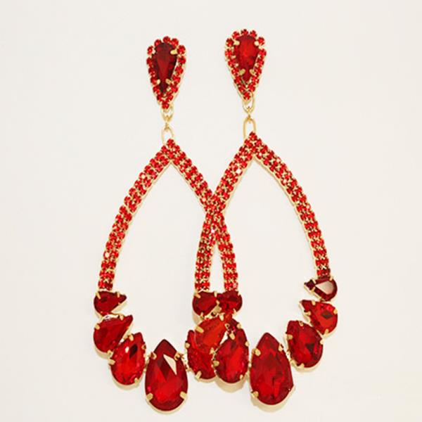 TEARDROP RHINESTONE DANGLE EARRING