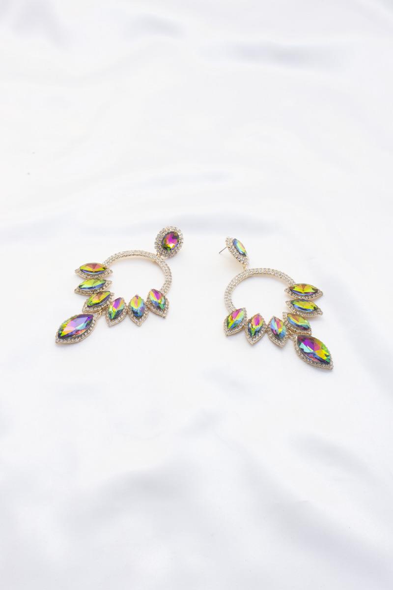 MARQUISE RHINESTONE DANGLE EARRING