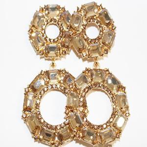 DOUBLE CIRCLE RHINESTONE EARRING
