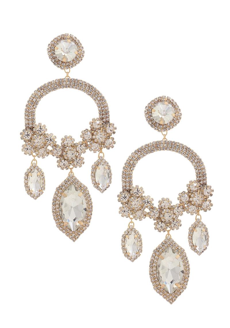 MARQUISE FLOWER RHINESTONE DANGLE EARRING