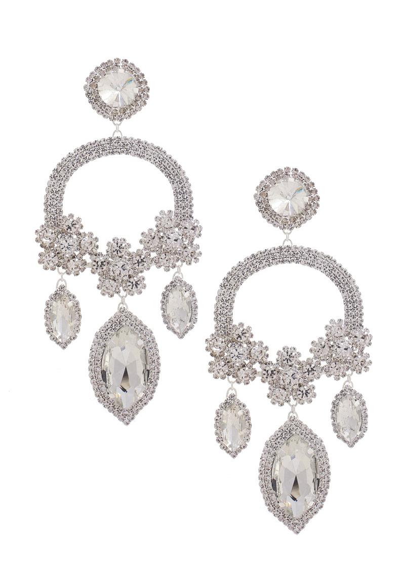 MARQUISE FLOWER RHINESTONE DANGLE EARRING