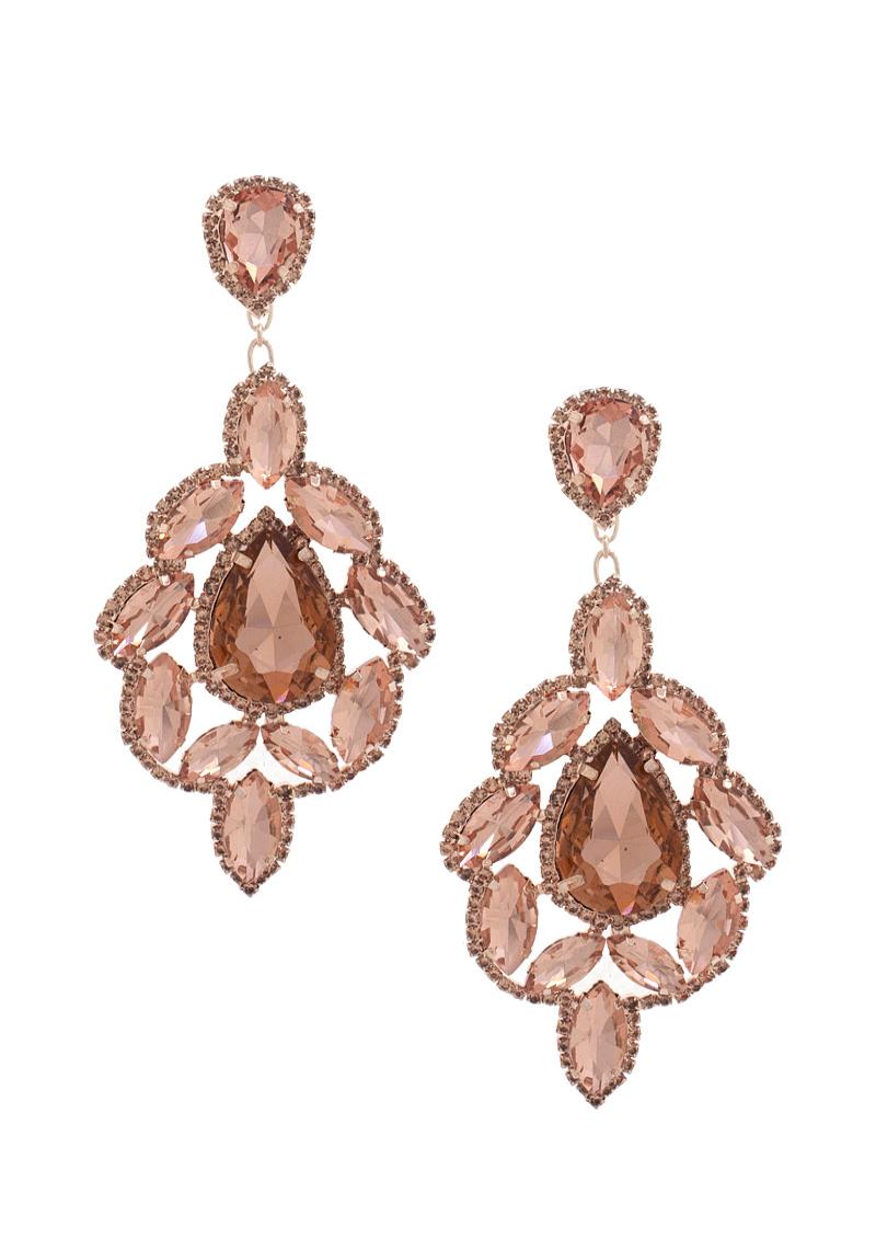 TEARDROP RHINESTONE DANGLE EARRING