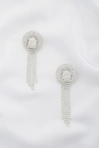 ROUND RHINESTONE DANGLE EARRING