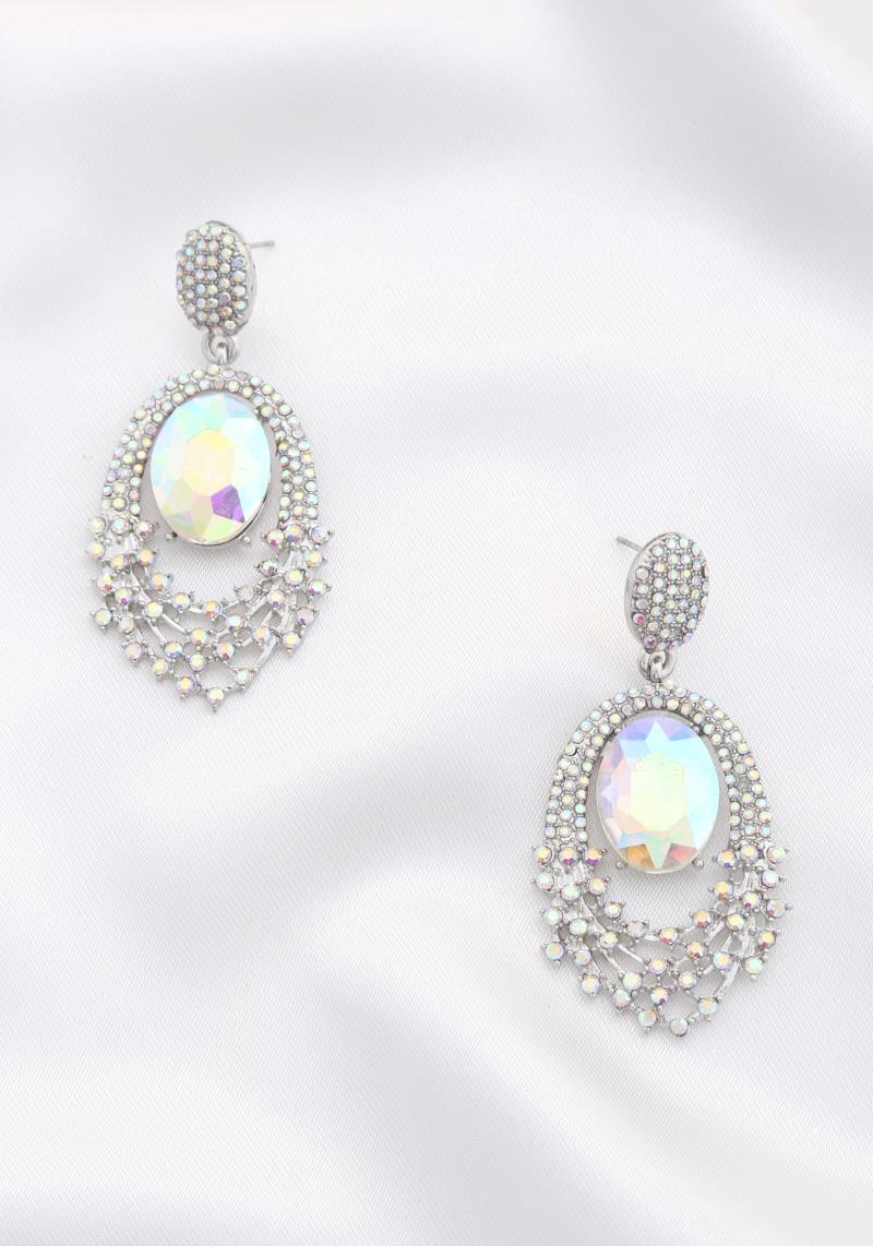 CIRCLE RHINESTONE DANGLE EARRING