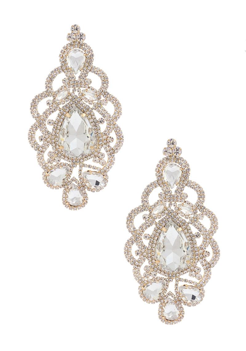 OVERSIZE TEARDROP RHINESTONE EARRING