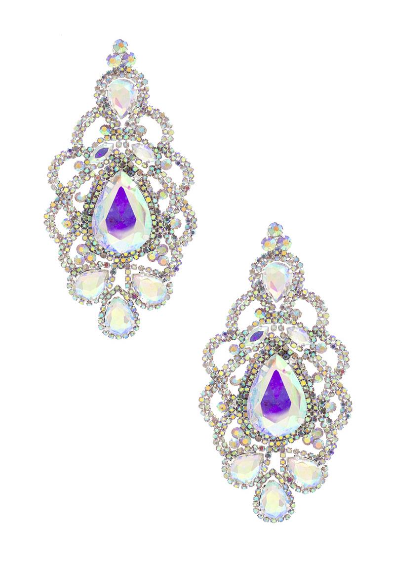 OVERSIZE TEARDROP RHINESTONE EARRING
