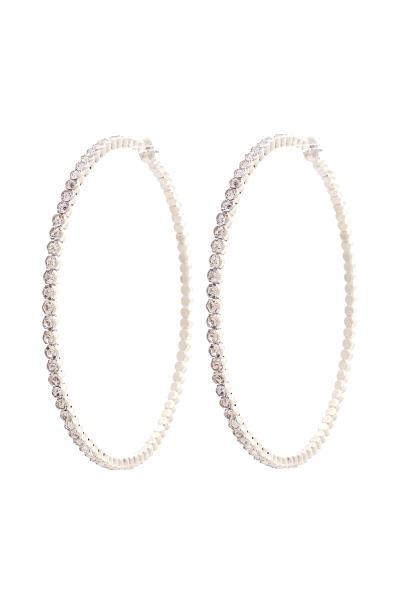 RHINESTONE EDGE HOOP EARRING