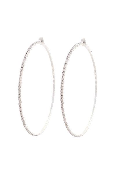 THIN RHINESTONE HOOP EARRING