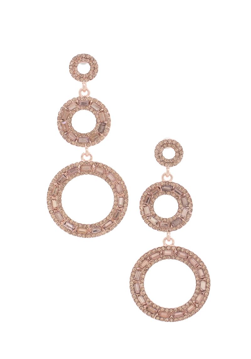 TRIPLE RHINESTONE CIRCLE EARRING
