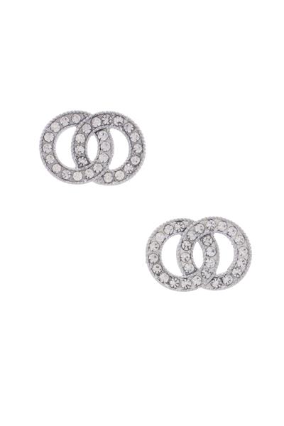 DOUBLE CIRCLE RHINESTONE EARRING