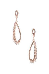 LONG POINTED OVAL RHINESTONE EARRING