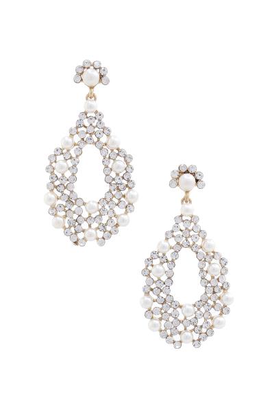 TEARDROP PEARL ELEGANT RHINESTONE EARRING