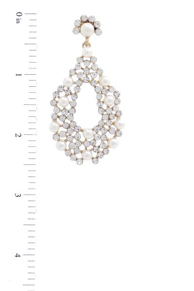 TEARDROP PEARL ELEGANT RHINESTONE EARRING