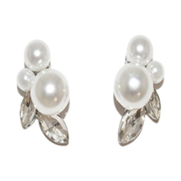 PEARL RHINESTONE CLUSTER EARRING