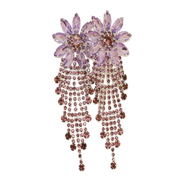 FLOWER COLOR RHINESTONE EARRING