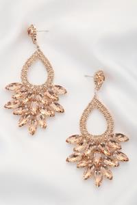 COLOR RHINESTONE TEARDROP EARRING