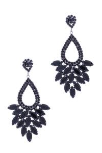 COLOR RHINESTONE TEARDROP EARRING