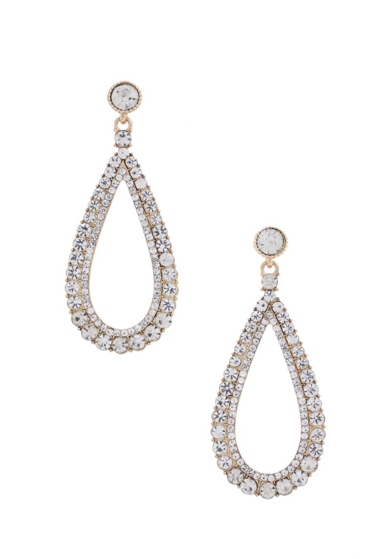 LONG TEARDROP RHINESTONE ELEGANT EARRING