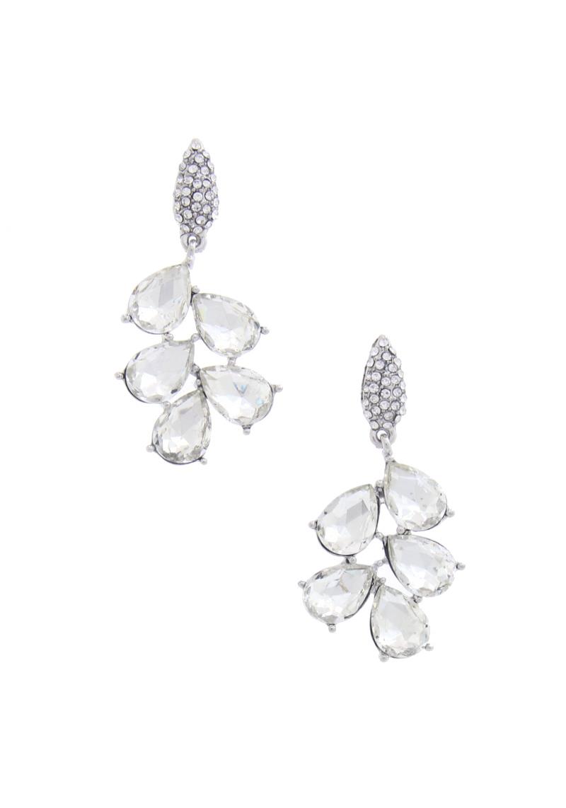 TEADROP SHAPE RHINESTONE POST EARRING