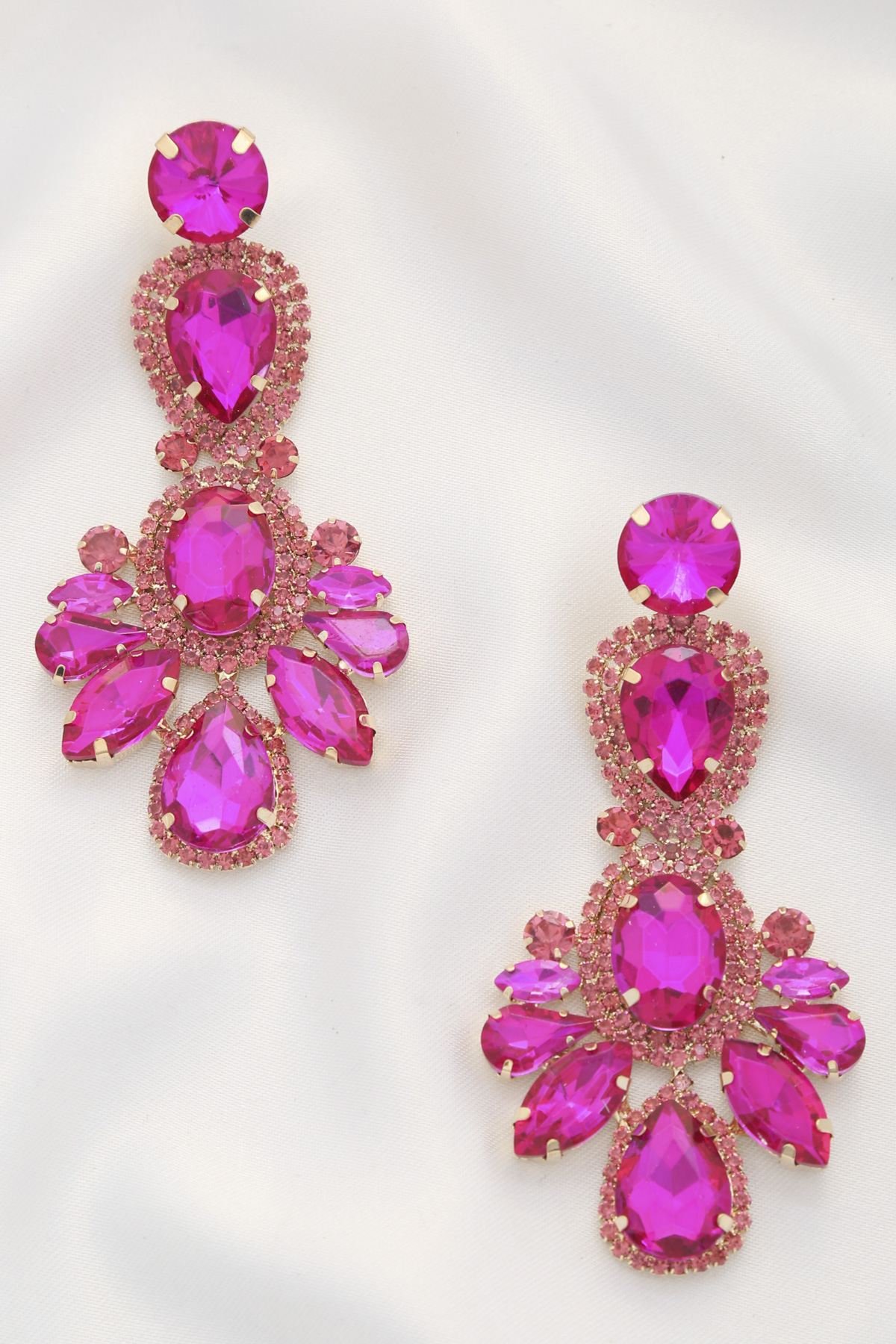 CHUNKY TEADROP MARQUISE RHINESTONE EARRING