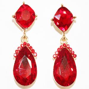 ELEGANT TEARDROP STONE EVENING EARRING