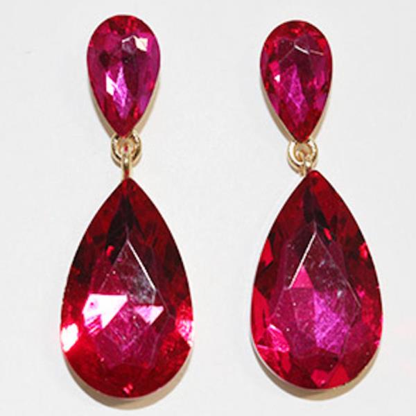 SIMPLE DOUBLE TEARDROP ELEGANT RHINESTONE EARRING