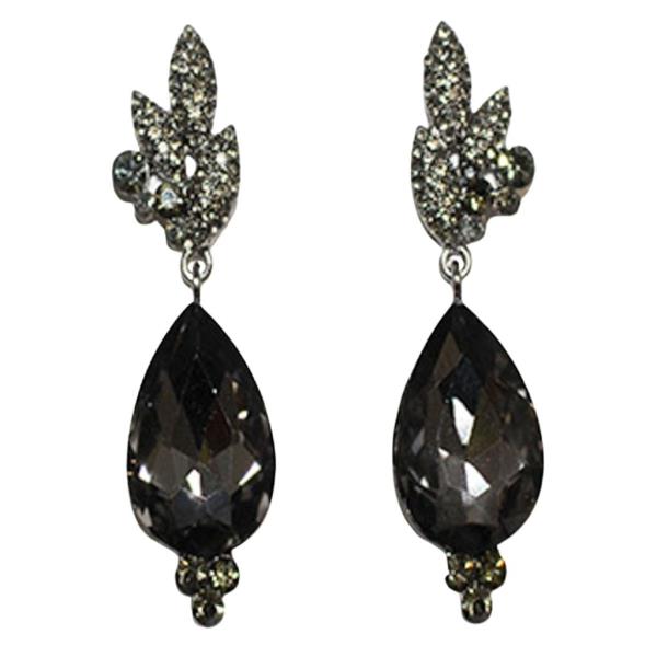 TEARDROP RHINESTONE DANGLE EARRING