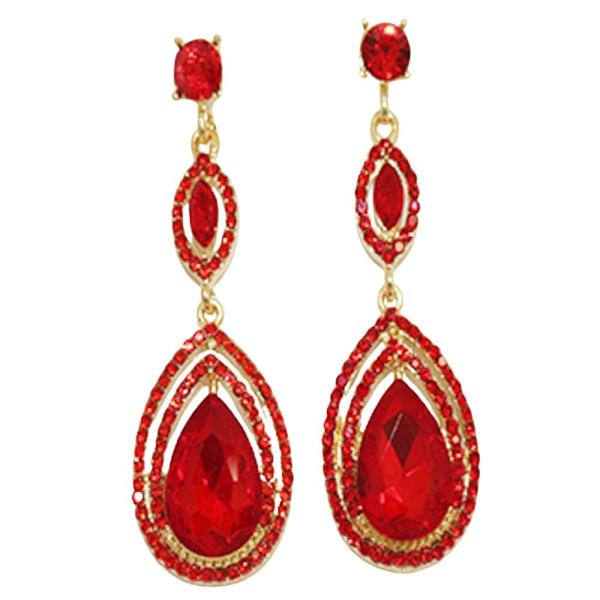 TEARDROP RHINESTONE DANGLE EARRING