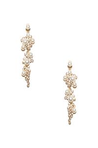 RHINESTONE PEARL DROP EARRING