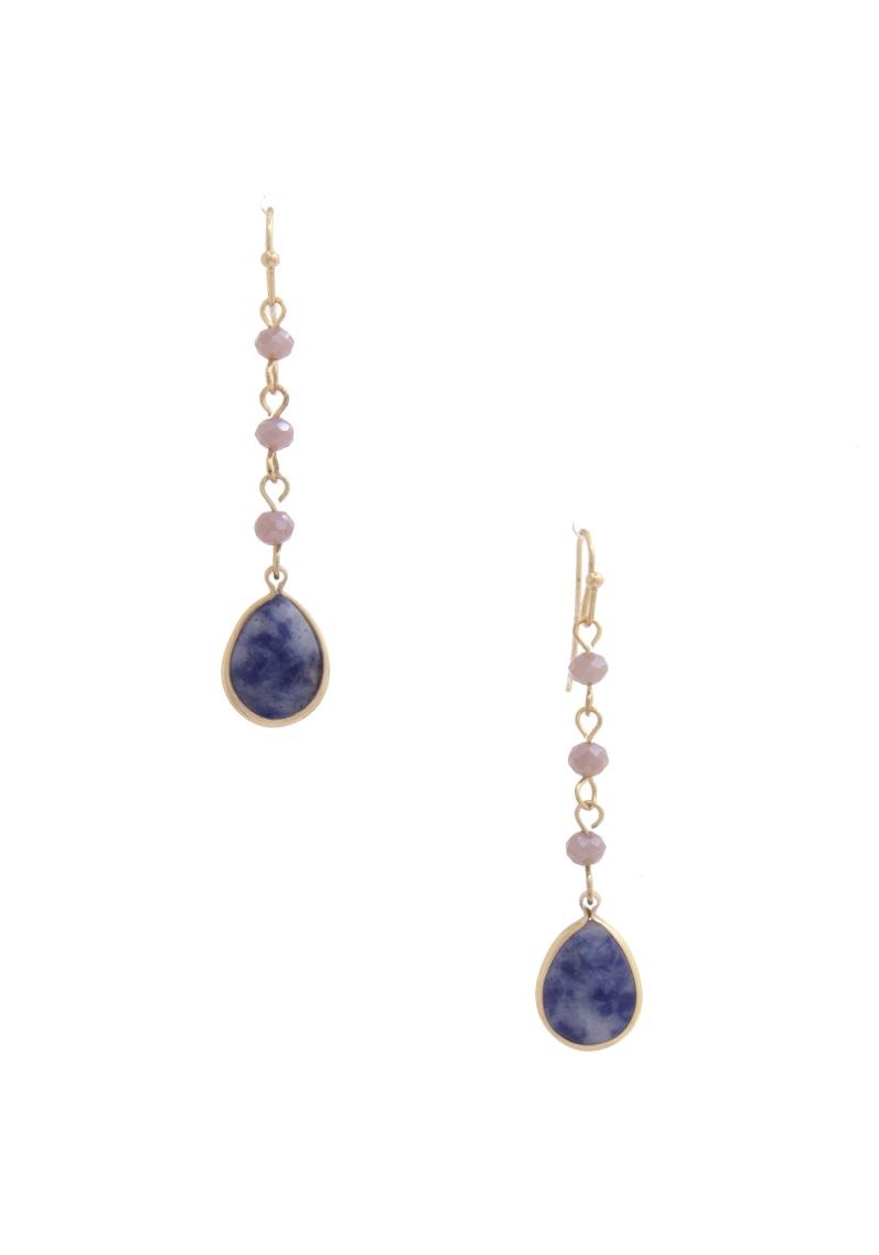 TEARDROP STONE DANGLE EARRING