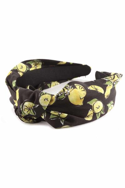 LEMON PRINT MID KNOT HEADBAND