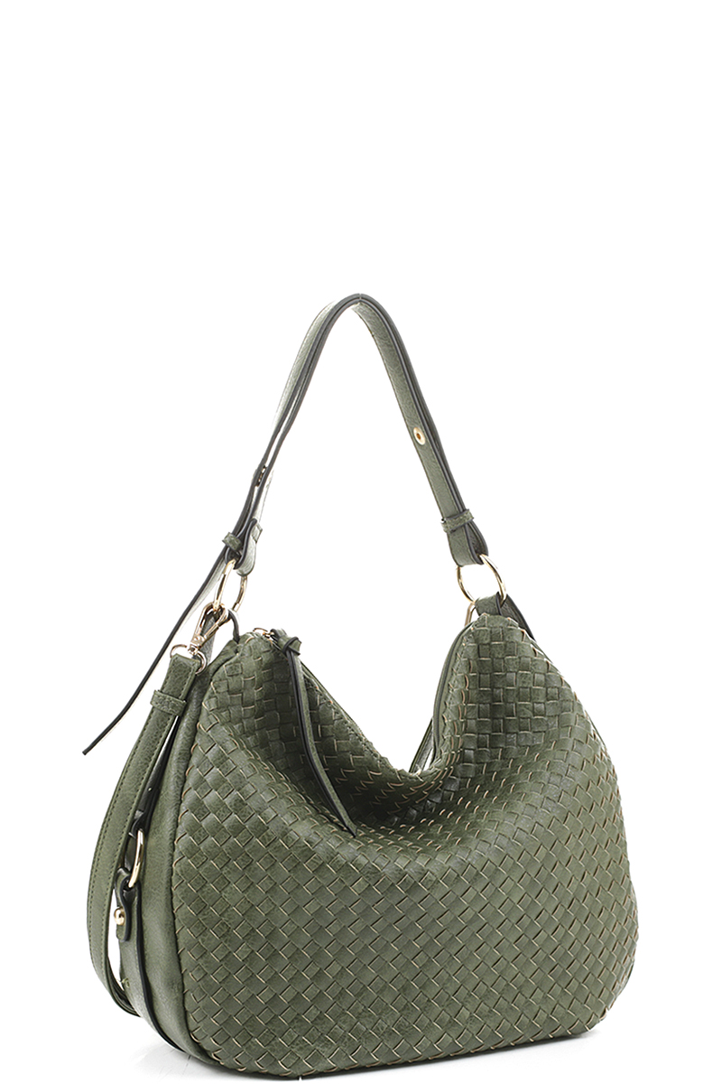 FASHION SMOOTH BRAID LIKE PATTERN DESIGN HOBO BAG
