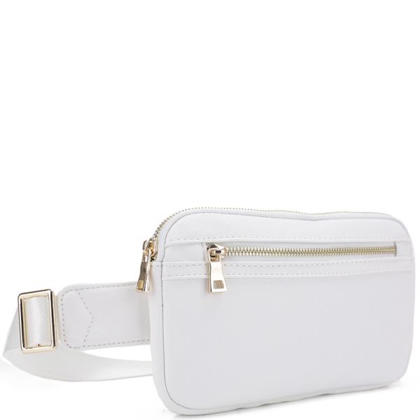 PLAIN SQUARE SHAPE ZIPPER FANNY PACK BAG