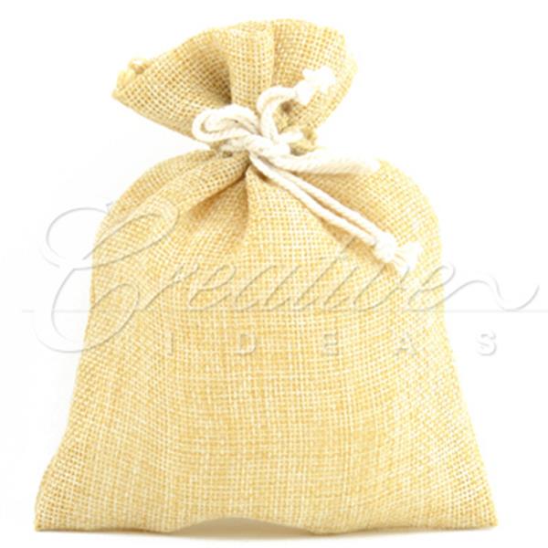 5" X 6.5" FAUX BURLAP POUCHES (6 UNITS)