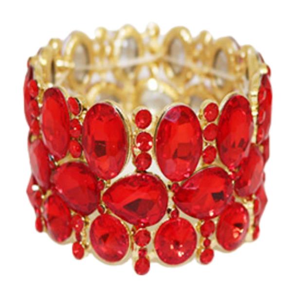 TEARDROP COLOR RHINESTONE STRETCH BRACELET