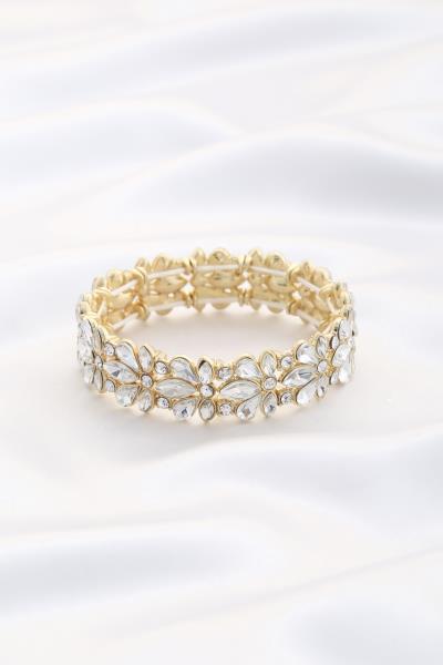 RHINESTONE FLOWER PATTERN BRACELET