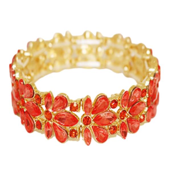 RHINESTONE FLOWER PATTERN BRACELET