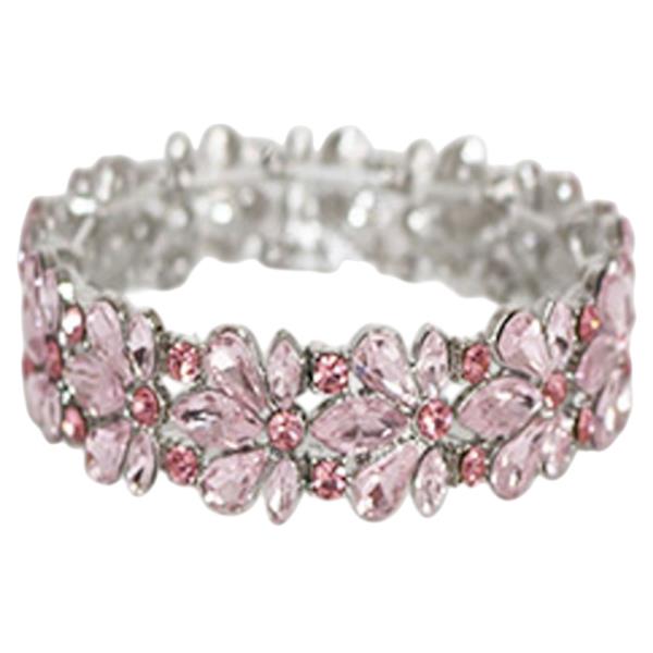 RHINESTONE FLOWER PATTERN BRACELET