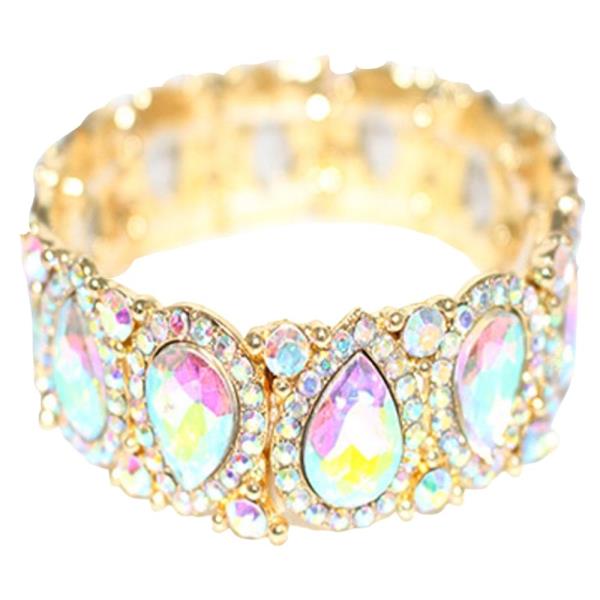 TEARDROP PATTERN RHINESTONE BRACELET