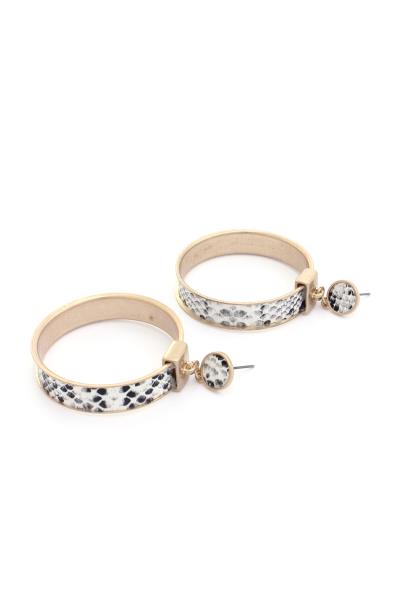 ANIMAL PATTERN CIRCLE POST DROP EARRING