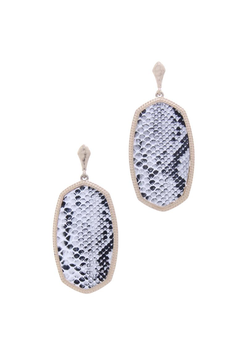 OVAL CUT FABRIC DANGLE EARRING