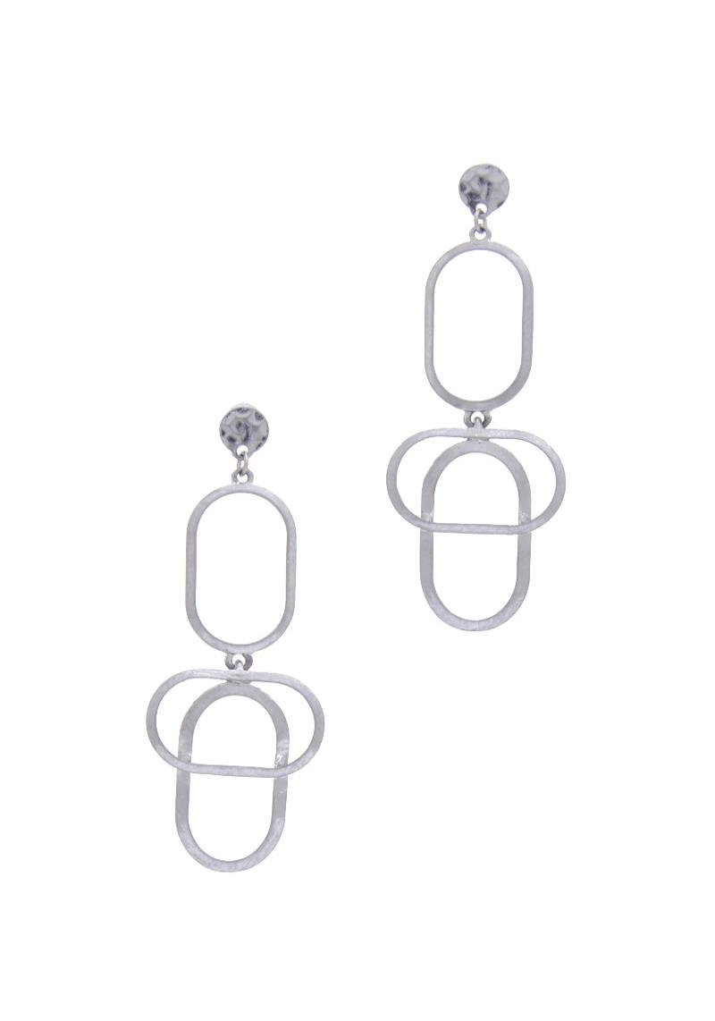 ABSTRACT METAL POST DROP EARRING