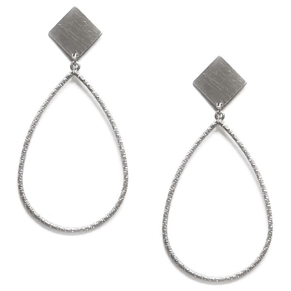 RHOMBUS SHAPE TEARDROP DANGLE EARRING