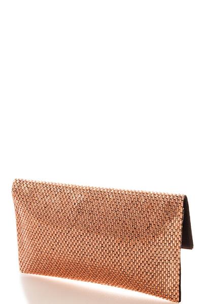 CHIC GLOSSY TEXTURED PRINCESS CLUTCH WITH CHAIN