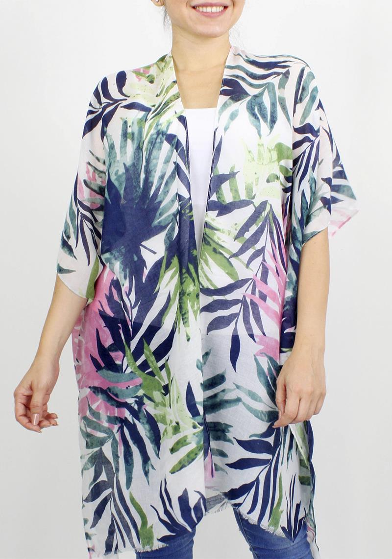 FASHION TROPICAL PRINT KIMONO