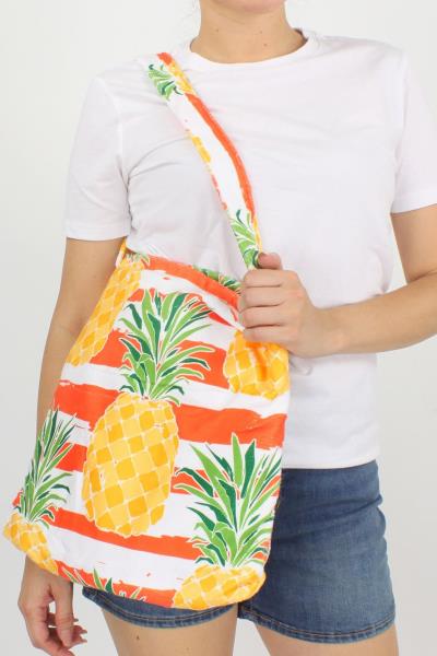 2 IN 1 PINEAPPLE BEACH TOWEL TOTE BAG