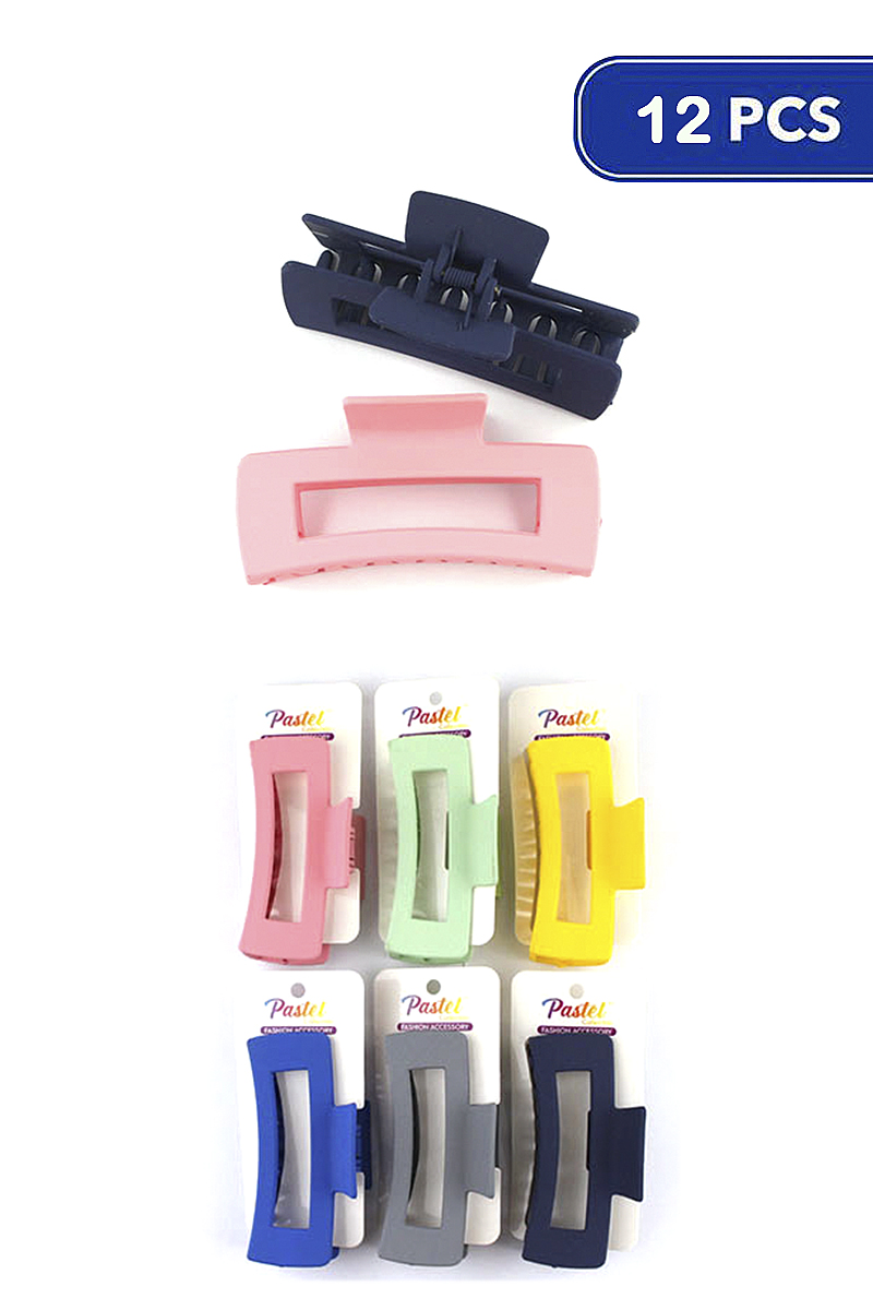 OPEN CURVE SQUARE HAIR CLAW CLIP (12 UNITS)