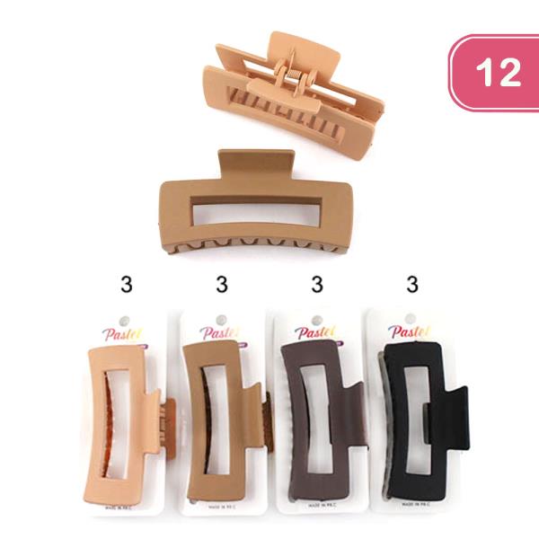 OPEN CURVE SQUARE HAIR CLAW CLIP (12 UNITS)