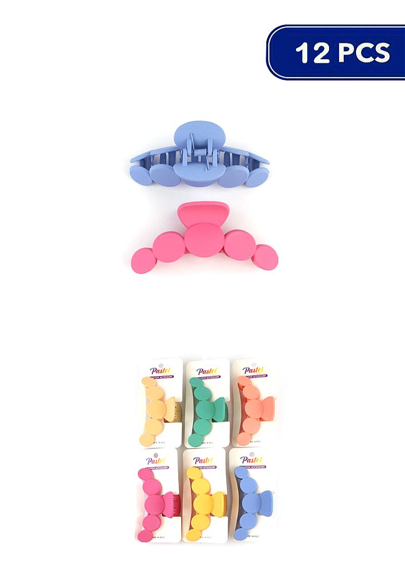 SMOOTH ROUND PATTERN CURVE HAIR CLAW CLIP (12 UNITS)
